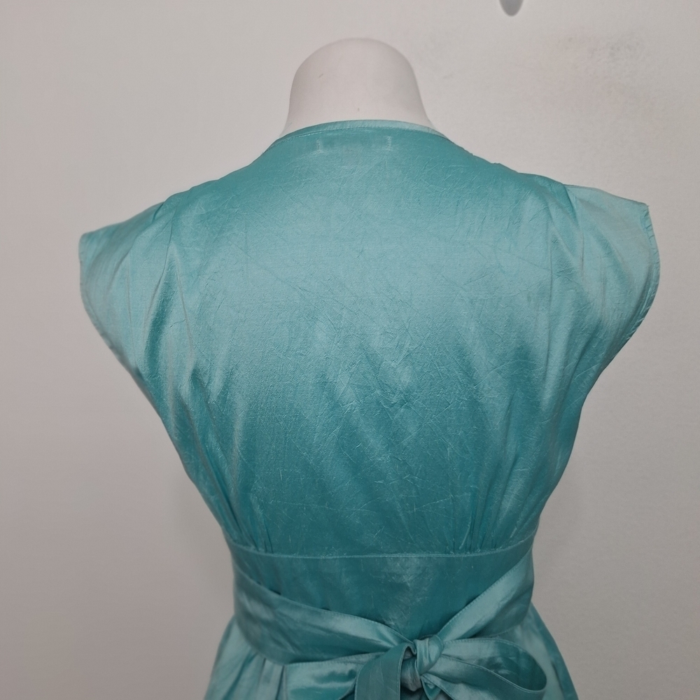 Calypso St. Barth Silk Blue Embroidered Coquette Pockets Coastal Mini Dress XS - Picture 7 of 14